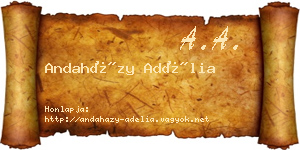 Andaházy Adélia névjegykártya